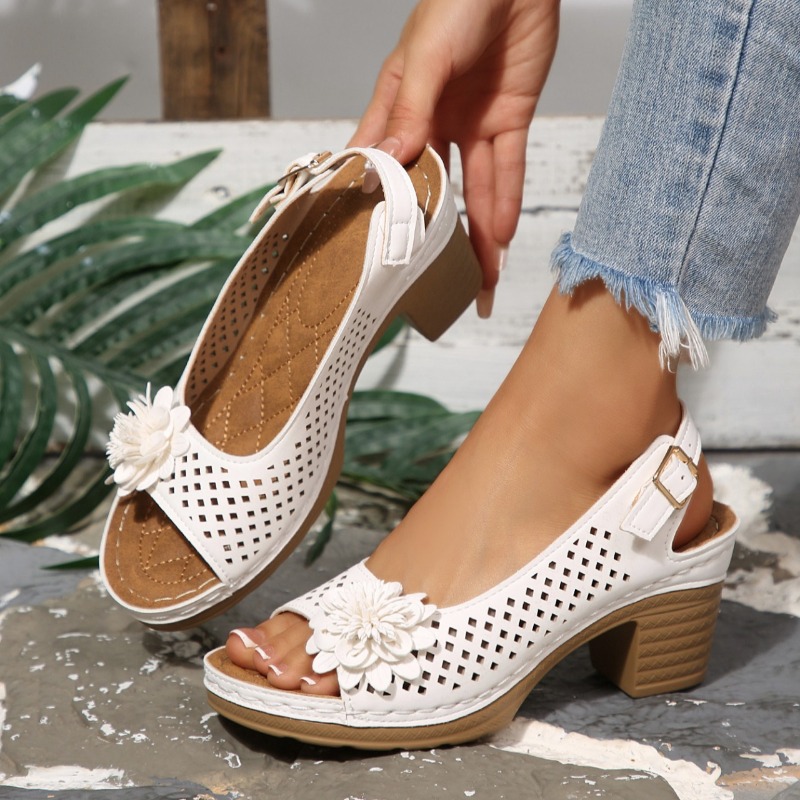 Square Toe Mule - Sandali Donna con Tacco Grosso Estivi