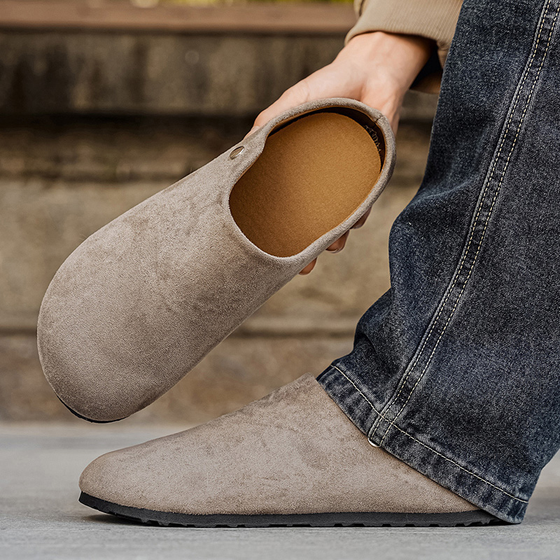 Women'S Shoes With Arch Support - Pantofole in Pelle Scamosciata per Uomo
