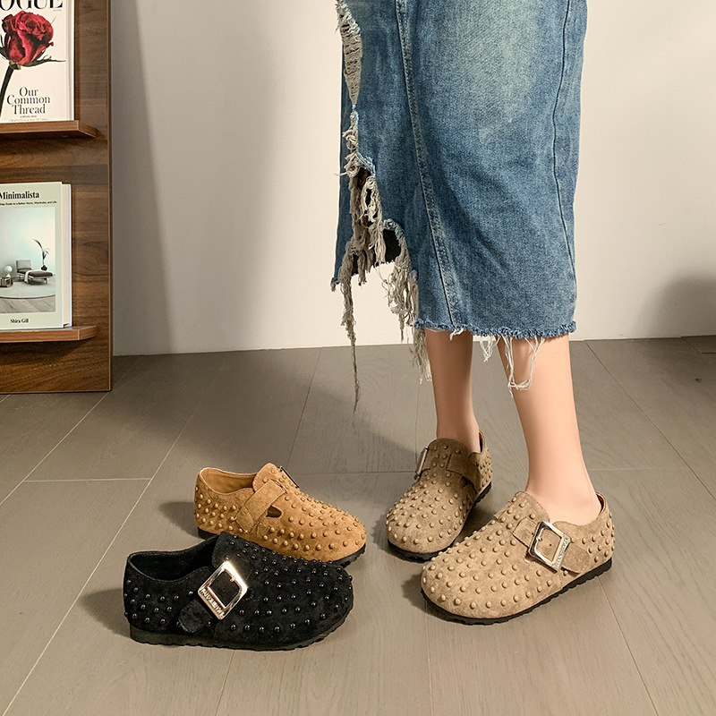 Women'S Shoes With Arch Support - Zoccoli da donna in pelle scamosciata