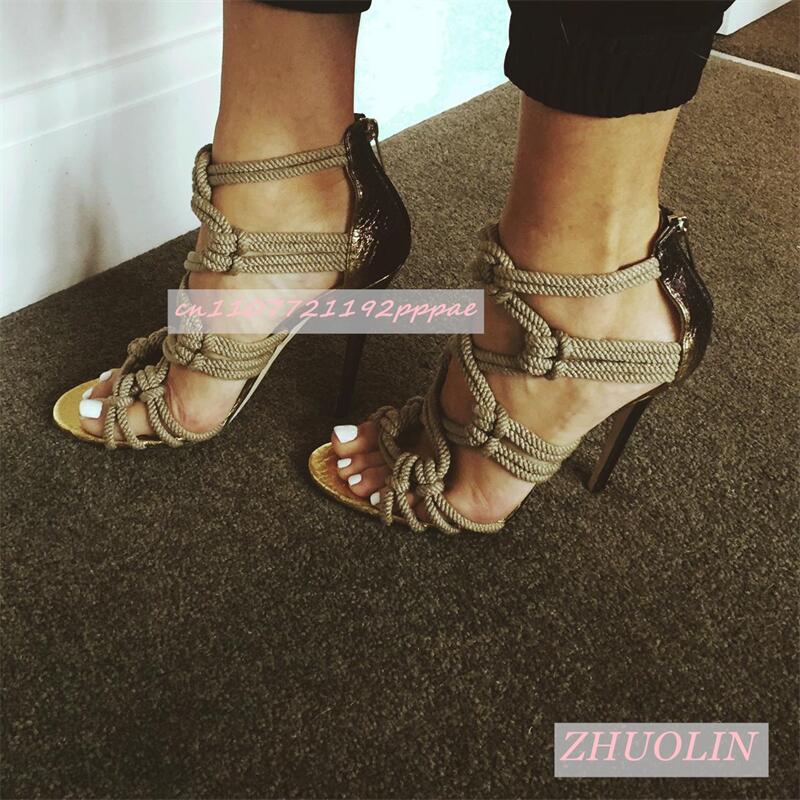 Kids Shoes Women - Sandali open toe con corda intrecciata