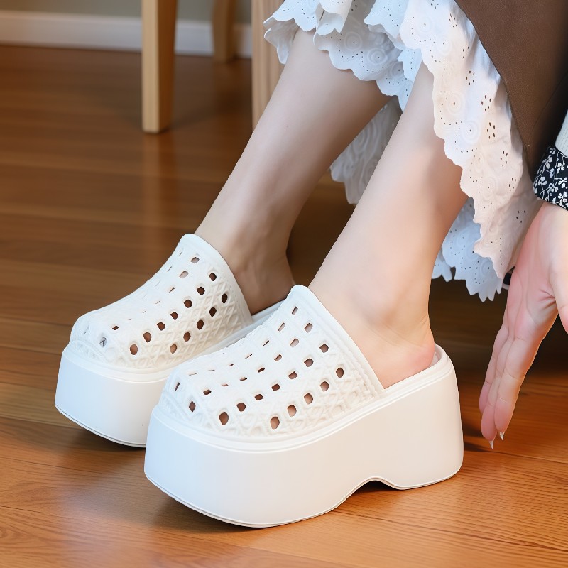 Women Shoes Mules - Ciabatte con plateau spesso 7 cm