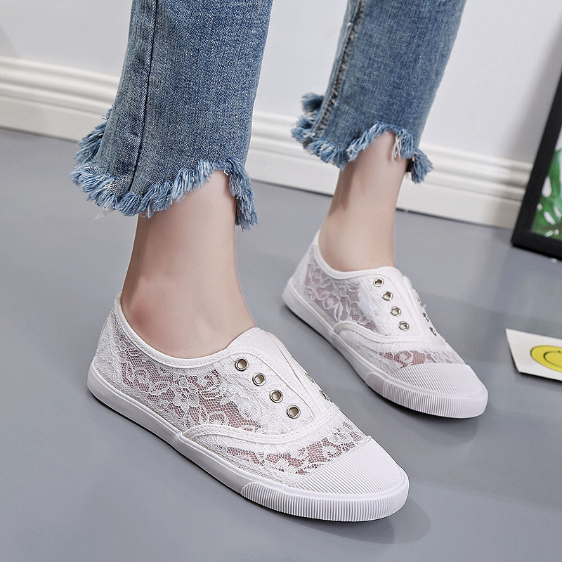 Scarpe di tela bianche in pizz - Loafer Flat Women recensione e prezzo