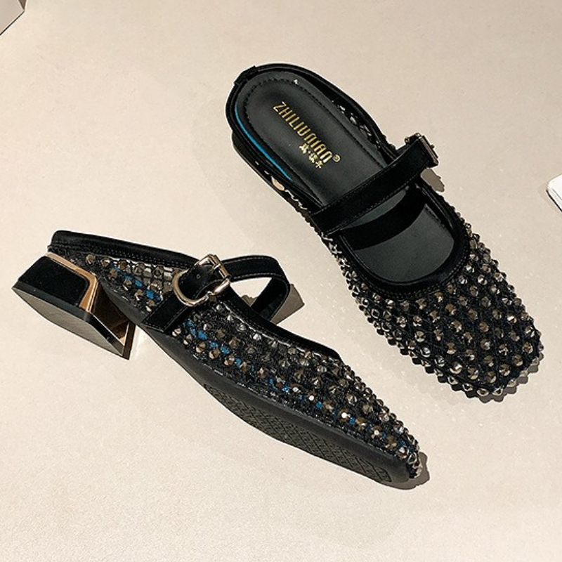 Pantofole con tacco grosso con - Women Shoes Mules recensione e prezzo